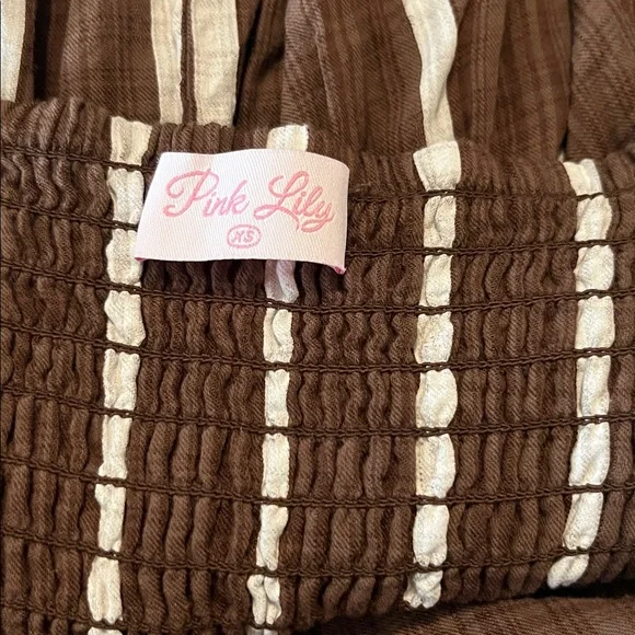 Elegant Brown White Striped Sleeveless Come Sail Away Maxi Sun Dress - Picture 7 of 8